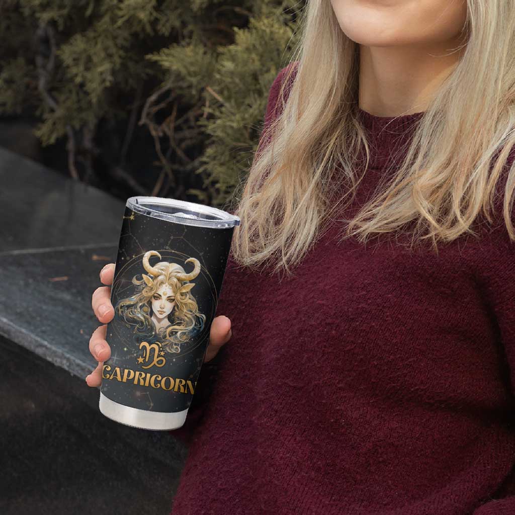 Capricorn Zodiac Tumbler Cup Celestial Constellation Astrology Horoscope Galaxy - Wonder Print Shop