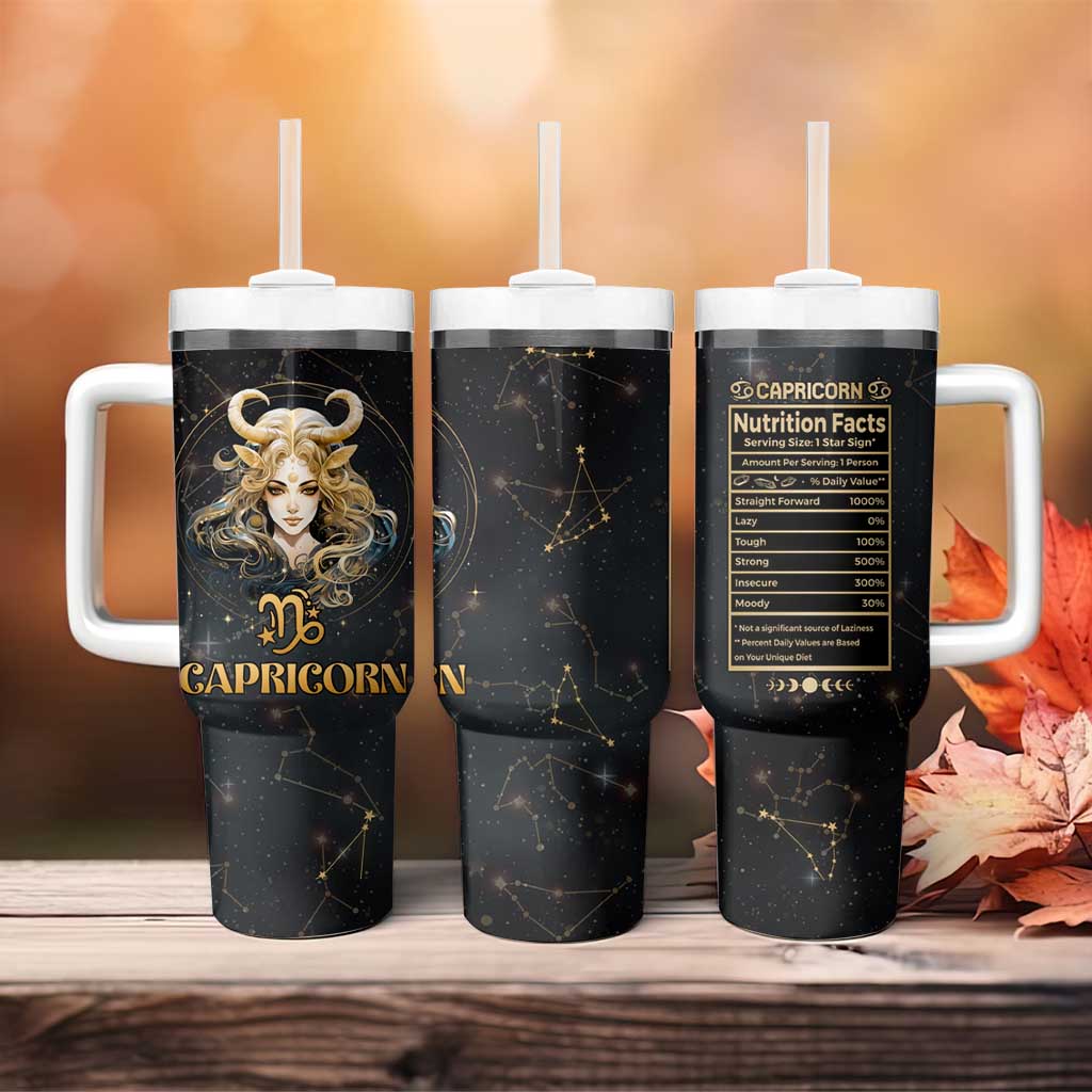 Capricorn Zodiac Tumbler With Handle Celestial Constellation Astrology Horoscope Galaxy - Wonder Print Shop