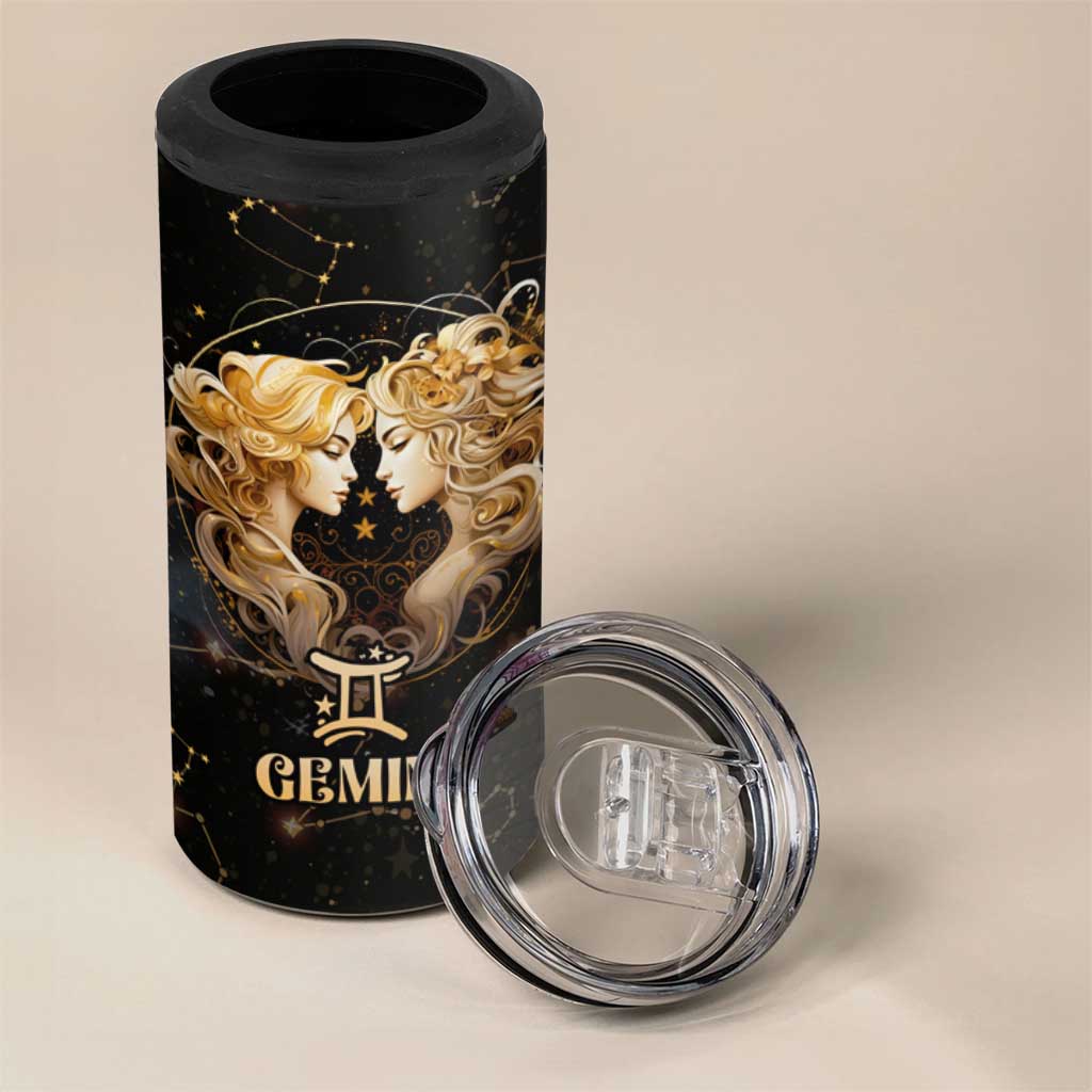 Gemini Zodiac 4 in 1 Can Cooler Tumbler Celestial Constellation Astrology Horoscope Galaxy - Wonder Print Shop