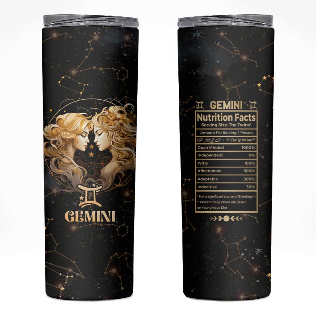 Gemini Zodiac Skinny Tumbler Celestial Constellation Astrology Horoscope Galaxy - Wonder Print Shop