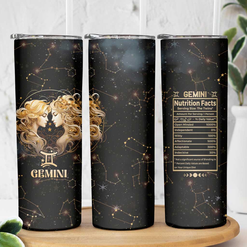 Gemini Zodiac Skinny Tumbler Celestial Constellation Astrology Horoscope Galaxy - Wonder Print Shop