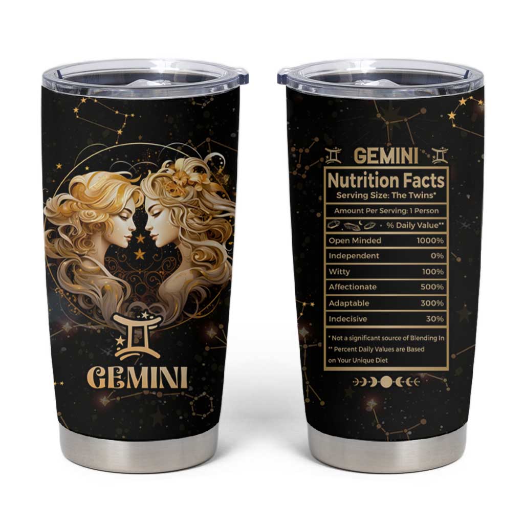 Gemini Zodiac Tumbler Cup Celestial Constellation Astrology Horoscope Galaxy - Wonder Print Shop