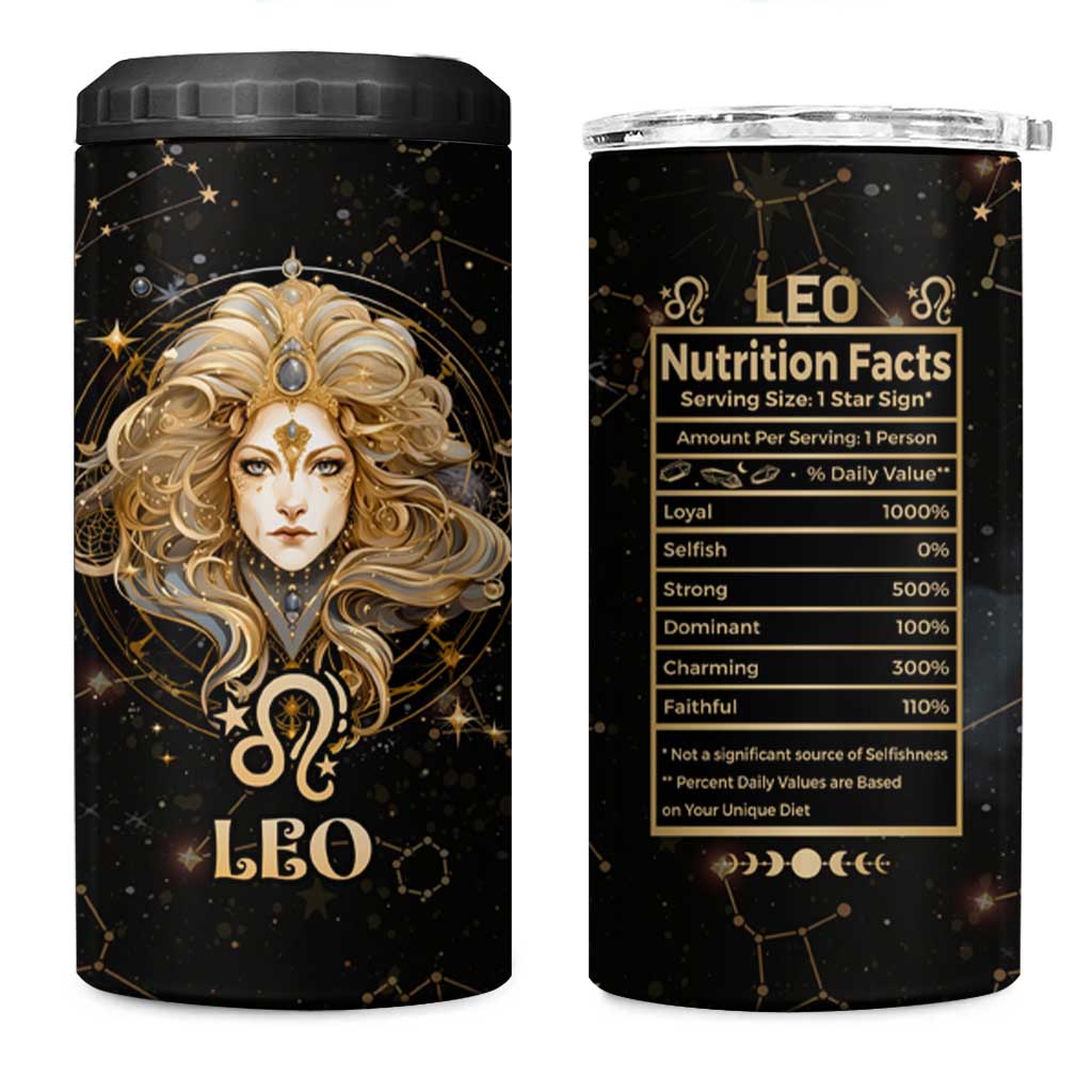 Leo Zodiac 4 in 1 Can Cooler Tumbler Celestial Constellation Astrology Horoscope Galaxy - Wonder Print Shop