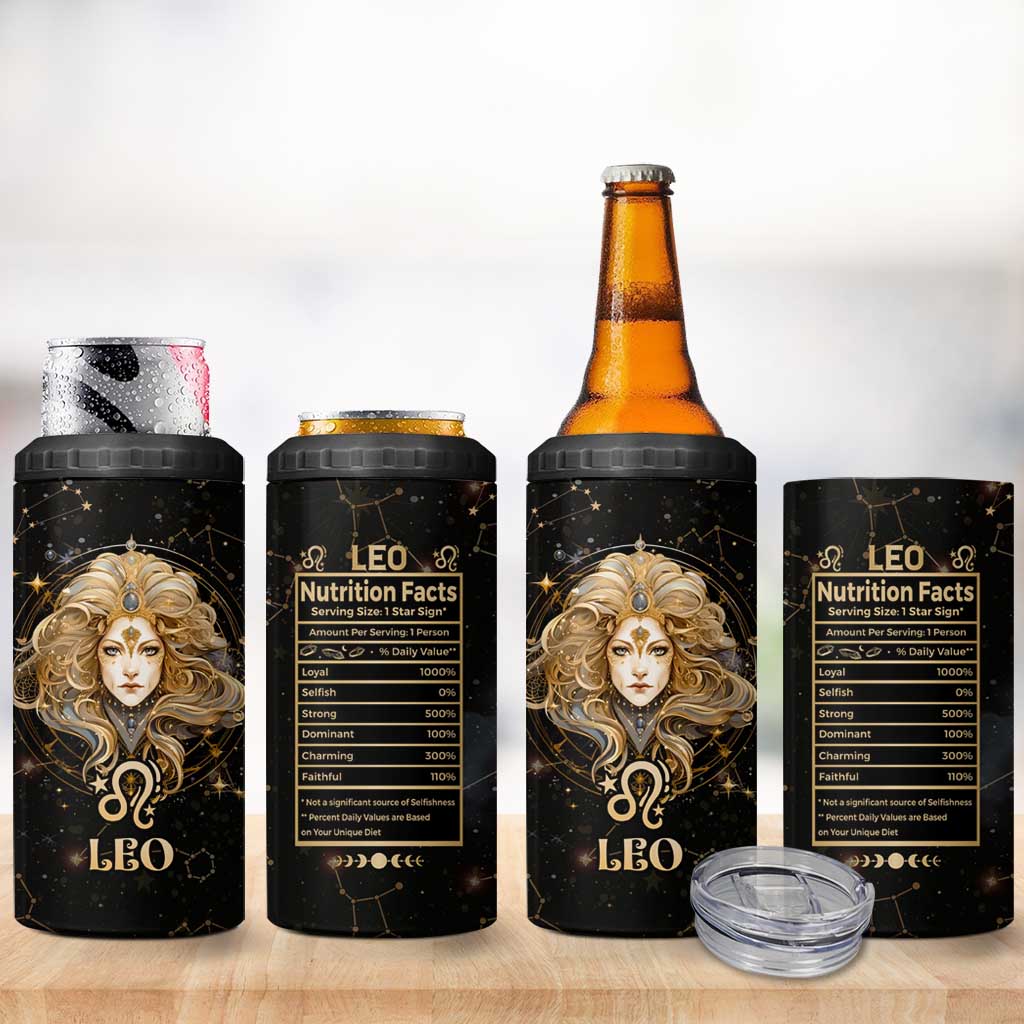 Leo Zodiac 4 in 1 Can Cooler Tumbler Celestial Constellation Astrology Horoscope Galaxy - Wonder Print Shop