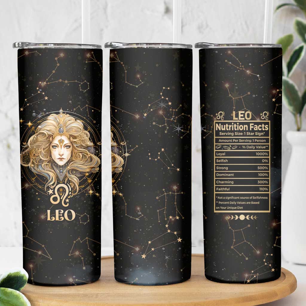 Leo Zodiac Skinny Tumbler Celestial Constellation Astrology Horoscope Galaxy - Wonder Print Shop