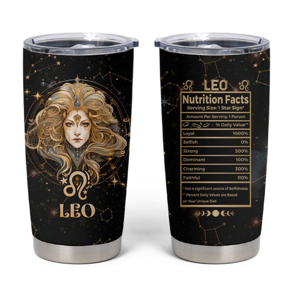 Leo Zodiac Tumbler Cup Celestial Constellation Astrology Horoscope Galaxy - Wonder Print Shop