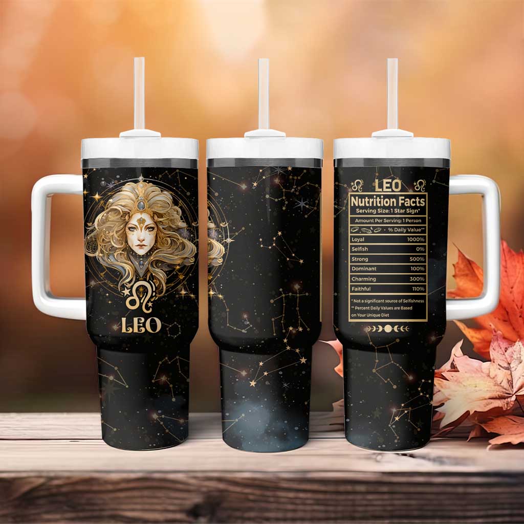 Leo Zodiac Tumbler With Handle Celestial Constellation Astrology Horoscope Galaxy - Wonder Print Shop