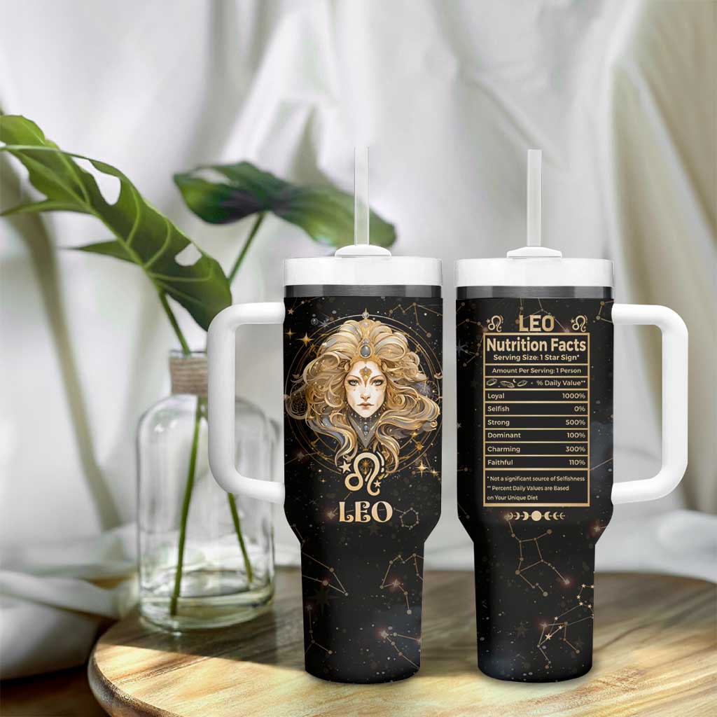 Leo Zodiac Tumbler With Handle Celestial Constellation Astrology Horoscope Galaxy - Wonder Print Shop