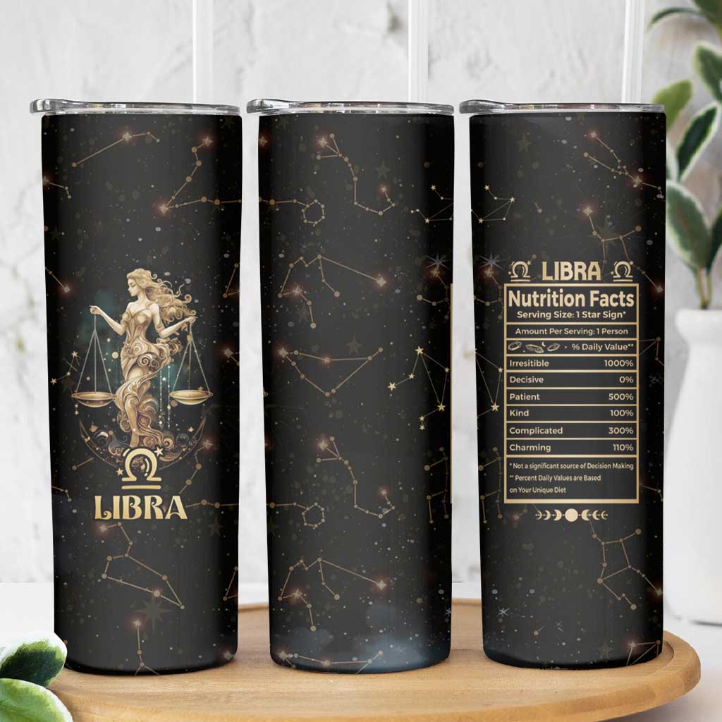 Libra Zodiac Skinny Tumbler Celestial Constellation Astrology Horoscope Galaxy - Wonder Print Shop