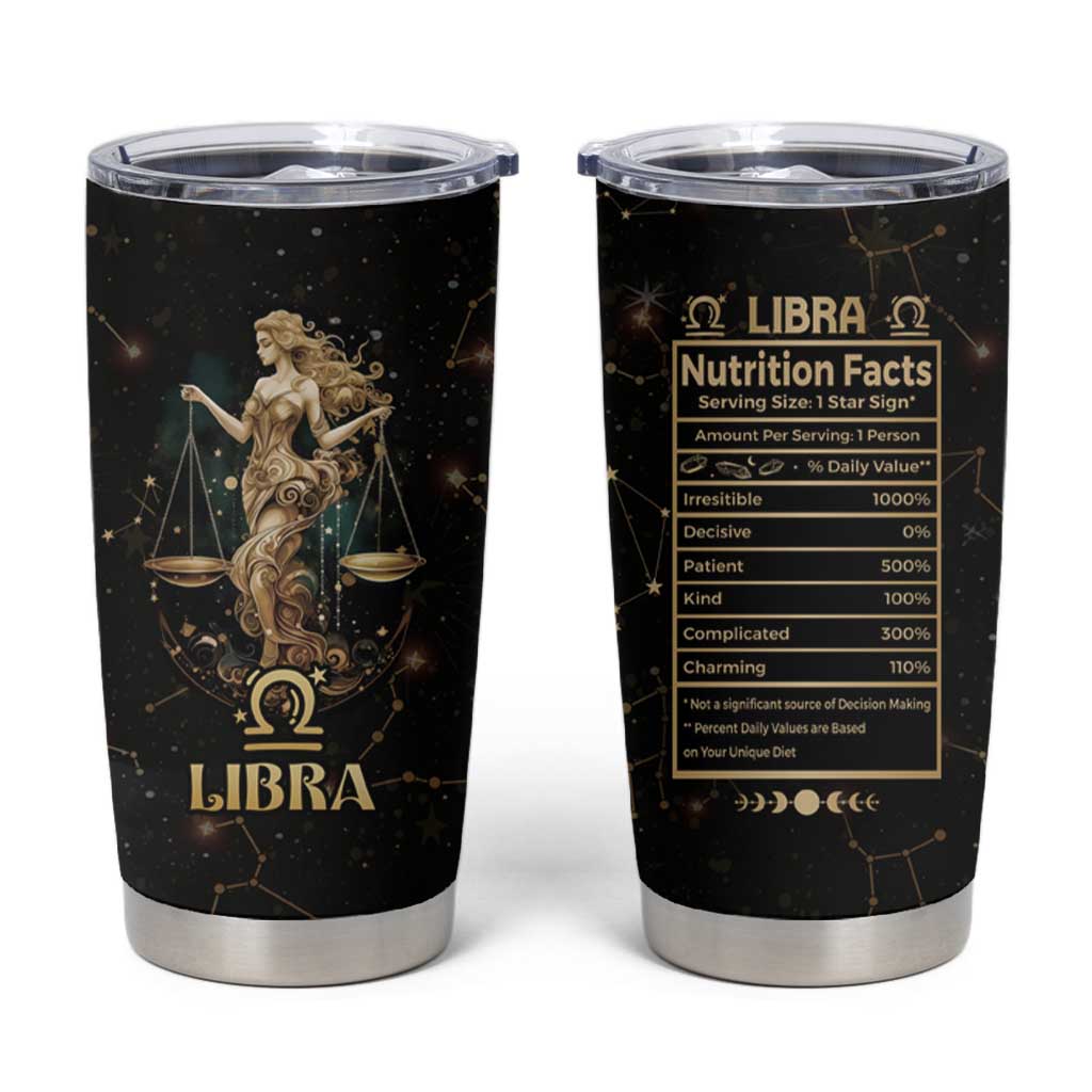 Libra Zodiac Tumbler Cup Celestial Constellation Astrology Horoscope Galaxy - Wonder Print Shop