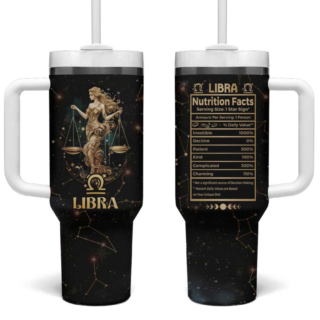 Libra Zodiac Tumbler With Handle Celestial Constellation Astrology Horoscope Galaxy - Wonder Print Shop