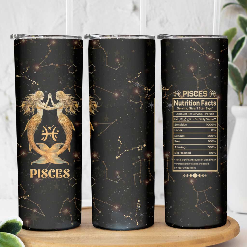 Pisces Zodiac Skinny Tumbler Celestial Constellation Astrology Horoscope Galaxy - Wonder Print Shop