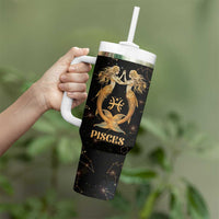 Pisces Zodiac Tumbler With Handle Celestial Constellation Astrology Horoscope Galaxy - Wonder Print Shop