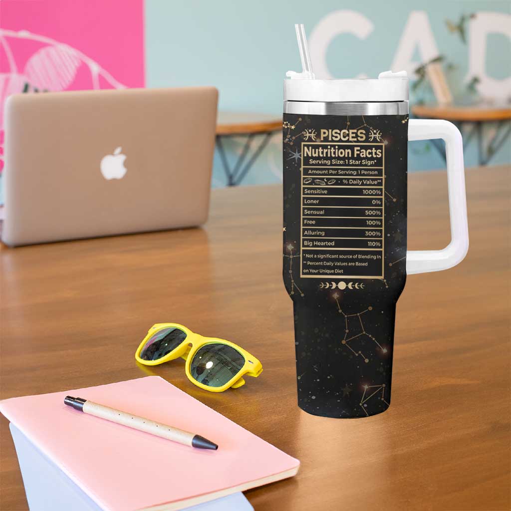 Pisces Zodiac Tumbler With Handle Celestial Constellation Astrology Horoscope Galaxy - Wonder Print Shop