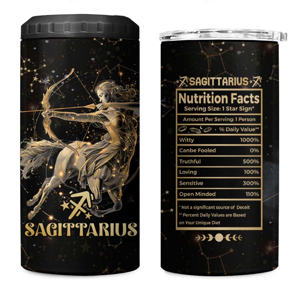 Sagittarius Zodiac 4 in 1 Can Cooler Tumbler Celestial Constellation Astrology Horoscope Galaxy - Wonder Print Shop