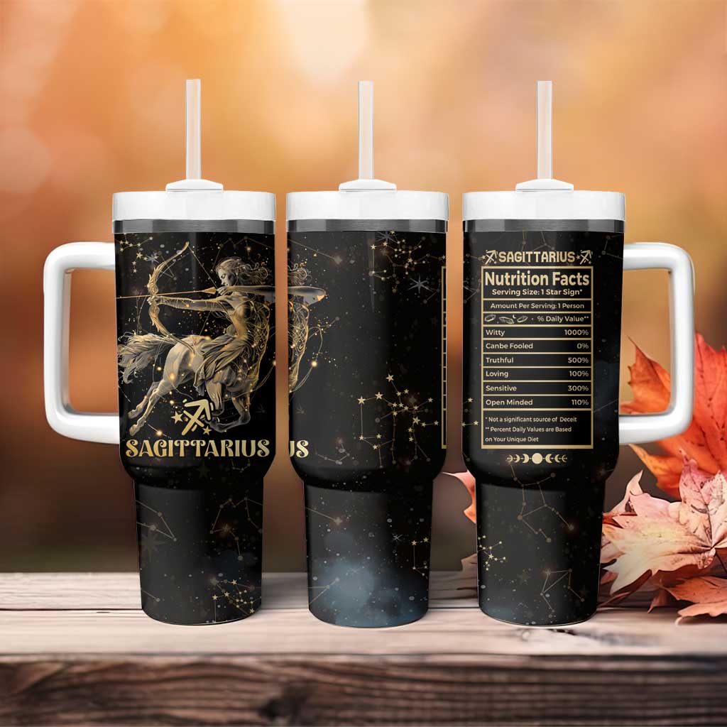 Sagittarius Zodiac Tumbler With Handle Celestial Constellation Astrology Horoscope Galaxy - Wonder Print Shop