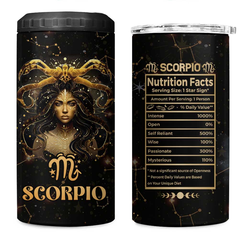 Scorpio Zodiac 4 in 1 Can Cooler Tumbler Celestial Constellation Astrology Horoscope Galaxy - Wonder Print Shop