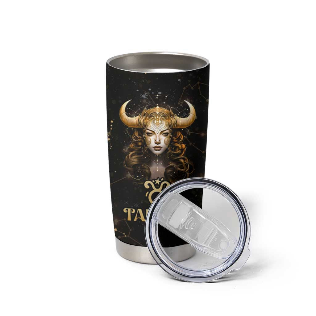 Taurus Zodiac Tumbler Cup Celestial Constellation Astrology Horoscope Galaxy - Wonder Print Shop