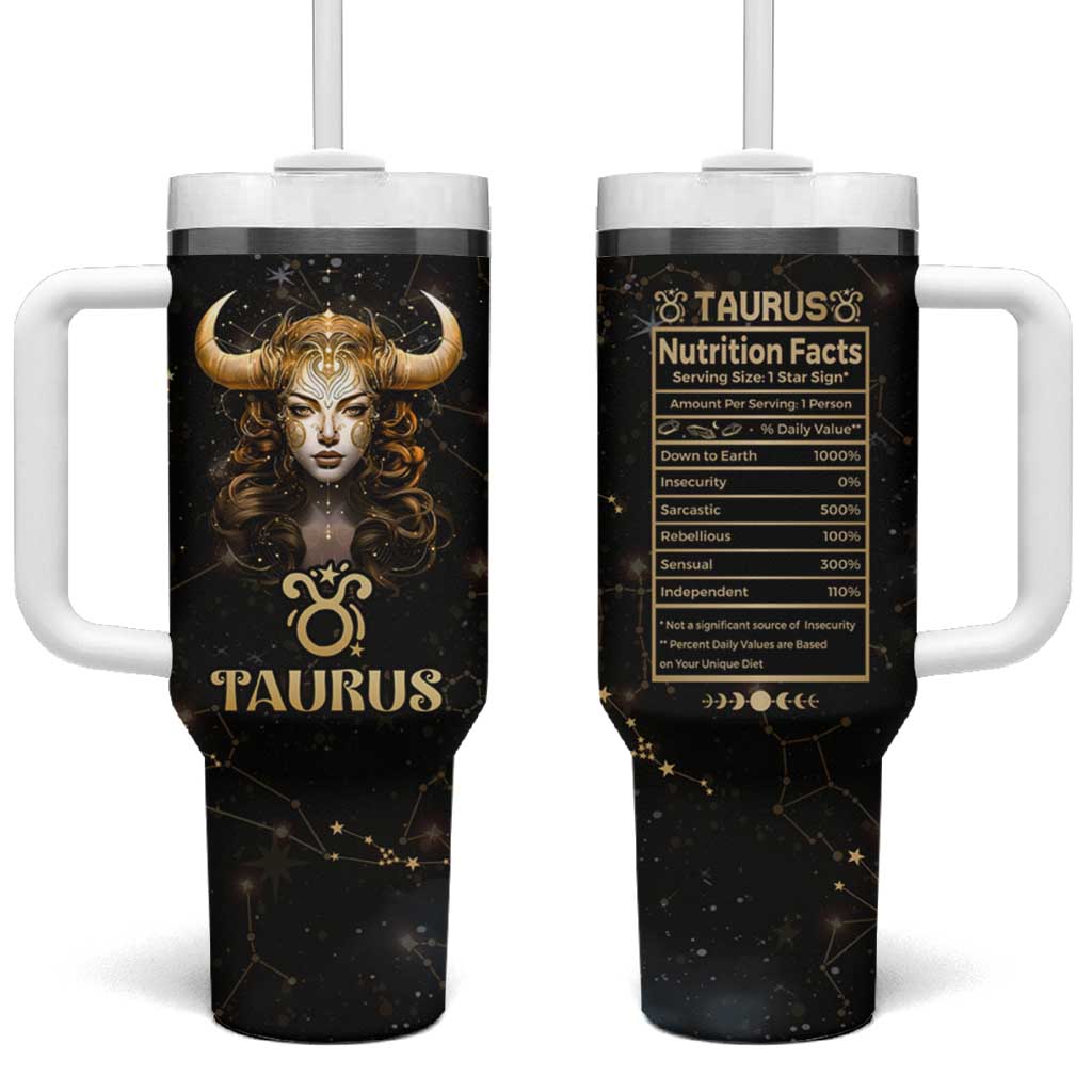 Taurus Zodiac Tumbler With Handle Celestial Constellation Astrology Horoscope Galaxy - Wonder Print Shop