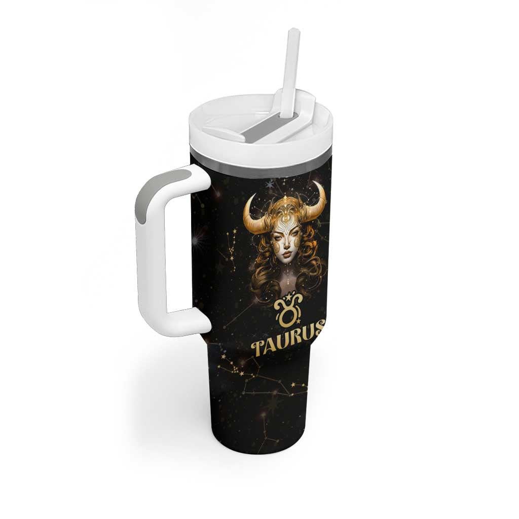 Taurus Zodiac Tumbler With Handle Celestial Constellation Astrology Horoscope Galaxy - Wonder Print Shop