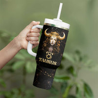 Taurus Zodiac Tumbler With Handle Celestial Constellation Astrology Horoscope Galaxy - Wonder Print Shop