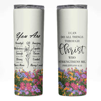Uplifting Christian Faith Skinny Tumbler I Can Do All Things Through Christ Who Strengthans Me Bible Verse Motivation