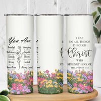 Uplifting Christian Faith Skinny Tumbler I Can Do All Things Through Christ Who Strengthans Me Bible Verse Motivation