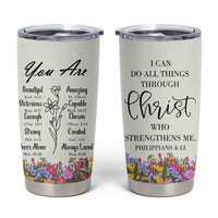 Uplifting Christian Faith Tumbler Cup I Can Do All Things Through Christ Who Strengthans Me Bible Verse Motivation