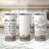 Uplifting Christian Faith Tumbler Cup I Can Do All Things Through Christ Who Strengthans Me Bible Verse Motivation