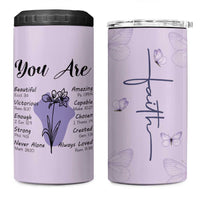Uplifting Christian Faith 4 in 1 Can Cooler Tumbler You Are Affirmations Motivational Bible Verse