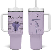 Uplifting Christian Faith Tumbler With Handle You Are Affirmations Motivational Bible Verse