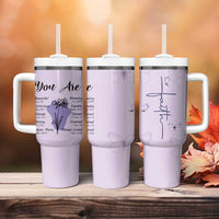 Uplifting Christian Faith Tumbler With Handle You Are Affirmations Motivational Bible Verse