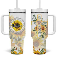 Uplifting Christian Faith Sunflower Tumbler With Handle You Are Motivational Bible Verse