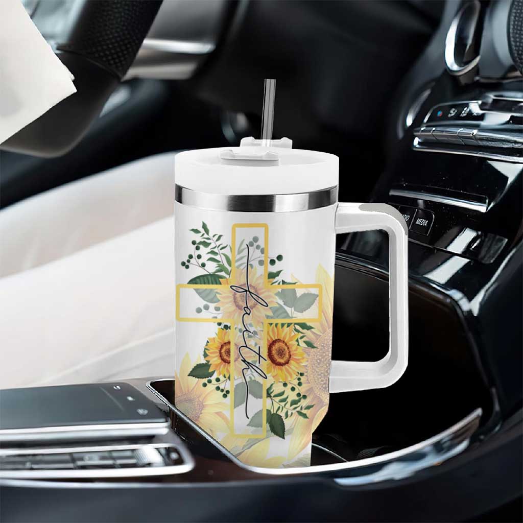 Uplifting Christian Faith Sunflower Tumbler With Handle You Are Motivational Bible Verse