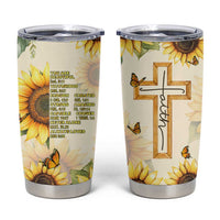 Uplifting Christian Faith Sunflower Tumbler Cup Bible Verse Affirmations Botanical