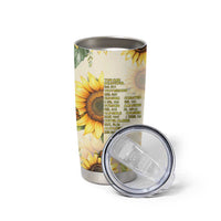 Uplifting Christian Faith Sunflower Tumbler Cup Bible Verse Affirmations Botanical