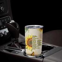 Uplifting Christian Faith Sunflower Tumbler Cup Bible Verse Affirmations Botanical
