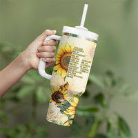 Uplifting Christian Faith Sunflower Tumbler With Handle Bible Verse Affirmations Botanical