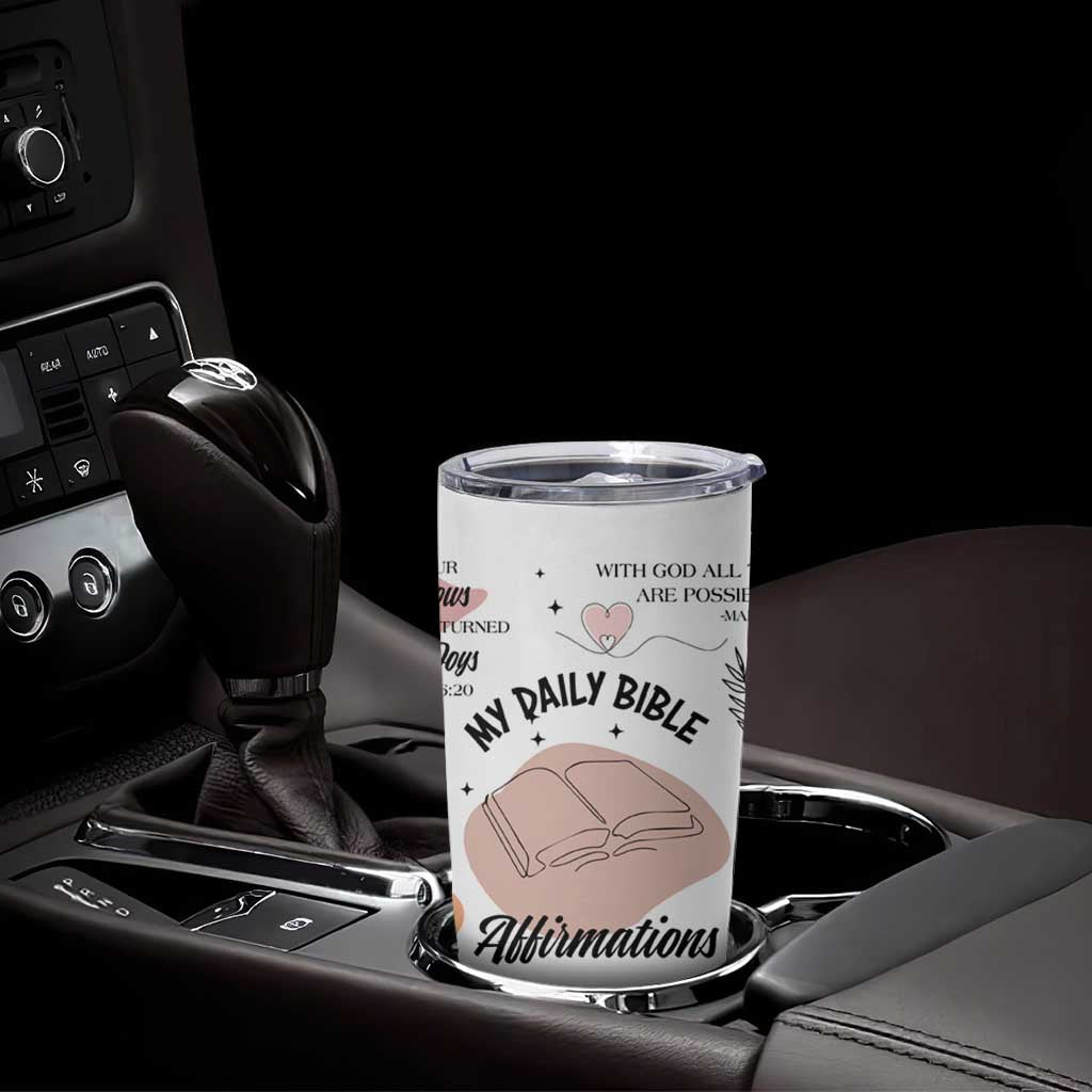 Daily Bible Affirmations Tumbler Cup Christian Faith Motivation Uplifting Religious Gift