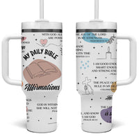 Daily Bible Affirmations Tumbler With Handle Christian Faith Motivation Uplifting Religious Gift