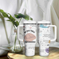 Daily Bible Affirmations Tumbler With Handle Christian Faith Motivation Uplifting Religious Gift