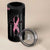 Personalized Breast Cancer Warrior Support 4 in 1 Can Cooler Tumbler Custom Name Pink Ribbon Sunflower American Flag