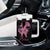 Personalized Breast Cancer Warrior Support Tumbler With Handle Custom Name Pink Ribbon Sunflower American Flag