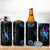 Personalized Suicide Prevention Awareness 4 in 1 Can Cooler Tumbler Custom Name Teal and Purple Ribbon Sunflower American Flag
