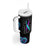 Personalized Suicide Prevention Awareness Tumbler With Handle Custom Name Teal and Purple Ribbon Sunflower American Flag
