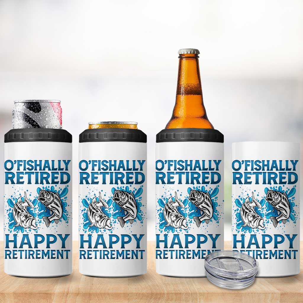 Fishing Gifts For Men Retirement 4 in 1 Can Cooler Tumbler O'fishally Retired Fisherman - Wonder Print Shop