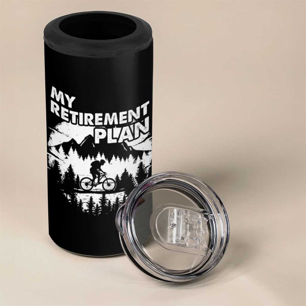 Retirement Gifts For Men 4 in 1 Can Cooler Tumbler My Retirement Plan Bicycle Biker Living The Bike Life - Wonder Print Shop