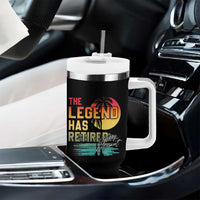 The Legend Has Retired Tumbler With Handle Happy Retirement Gift Retro Skull Beach - Wonder Print Shop