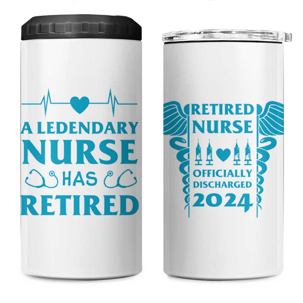 Retired Nurse 4 in 1 Can Cooler Tumbler A Legendary Nurse Has Retired Officially Discharged 2024 - Wonder Print Shop