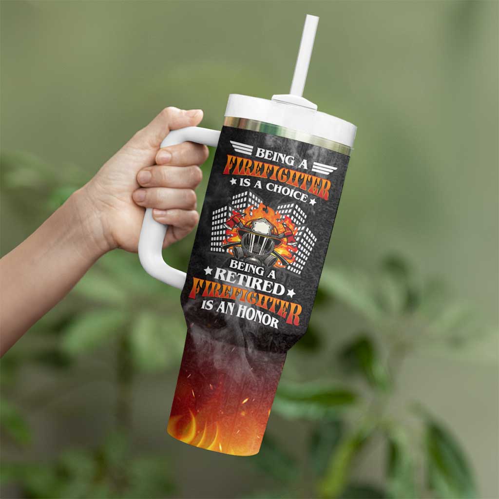 Retired Firefighter Tumbler With Handle Being A Retired Firefighter Is An Honor Retirement Gift - Wonder Print Shop